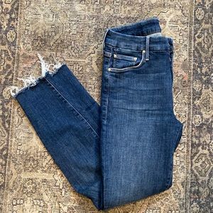 MOTHER looker ankle fray jeans